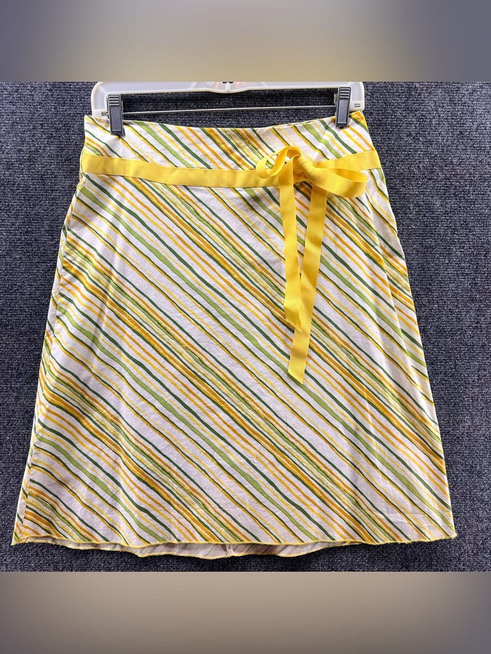 Vintage Y2K Speechless A-Line Skirt Yellow/Green Stripes Sz 5 Retro Boho Work